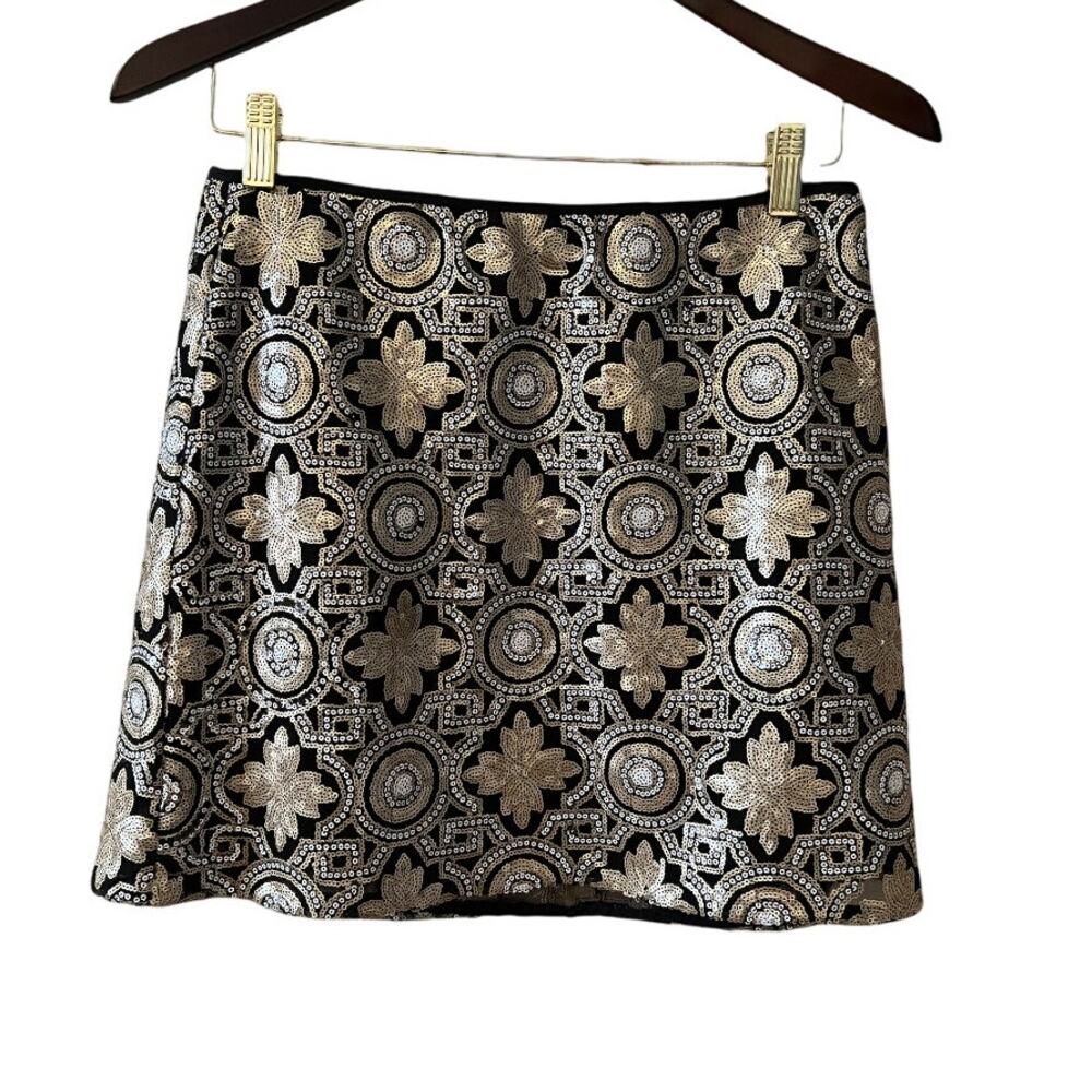 Alice & Trixie metallic sequin medallion print Mini Skirt S